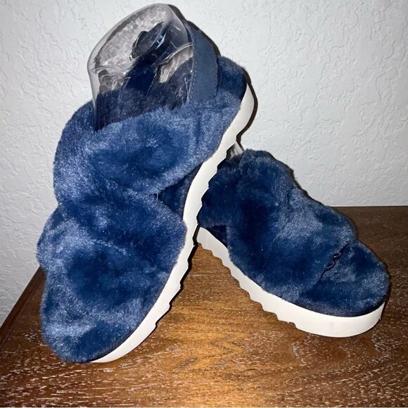 Koolaburra by UGG Fuzz-ee Slip On Sling Back Sandal Slipper Shoes - Picture 1 of 9